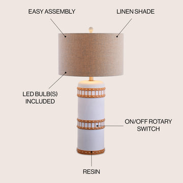 Fraser 31" Resin LED Table Lamp - JONATHAN Y
